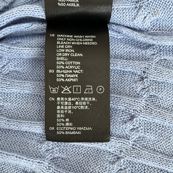 EUC H&M periwinkle blue fine cable knit sweater - Picture 7 of 7